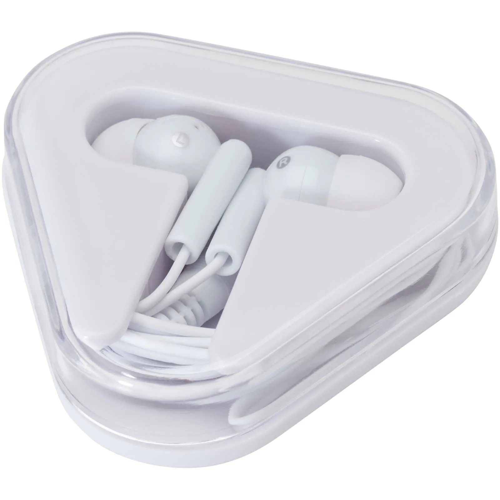 Rebel oordopjes met opbergdoos van gerecycled plastic Wit
