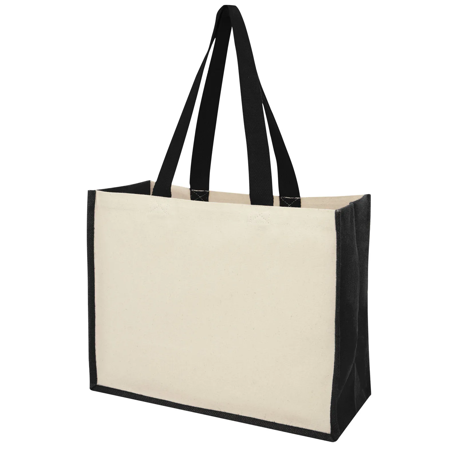 Varai 320 g/m² canvas en jute boodschappentas 23L Zwart