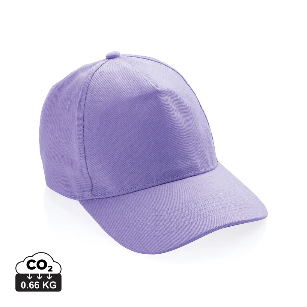 Impact AWARE™ 5 panel 280gr recycled katoenen cap lavender