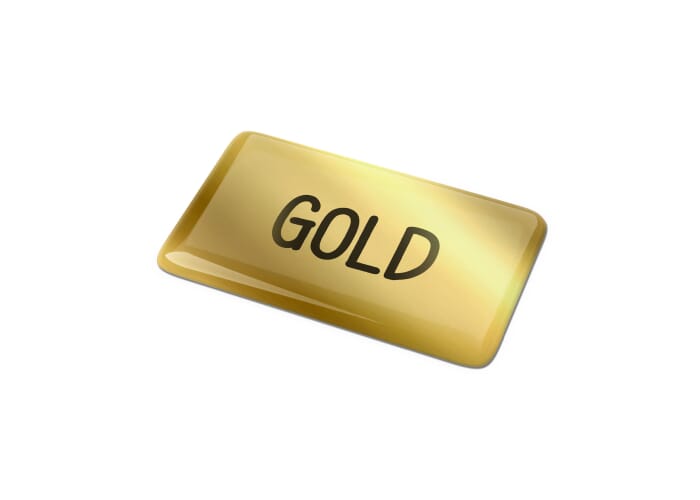 Doming Rechthoek 60x25 mm Goud