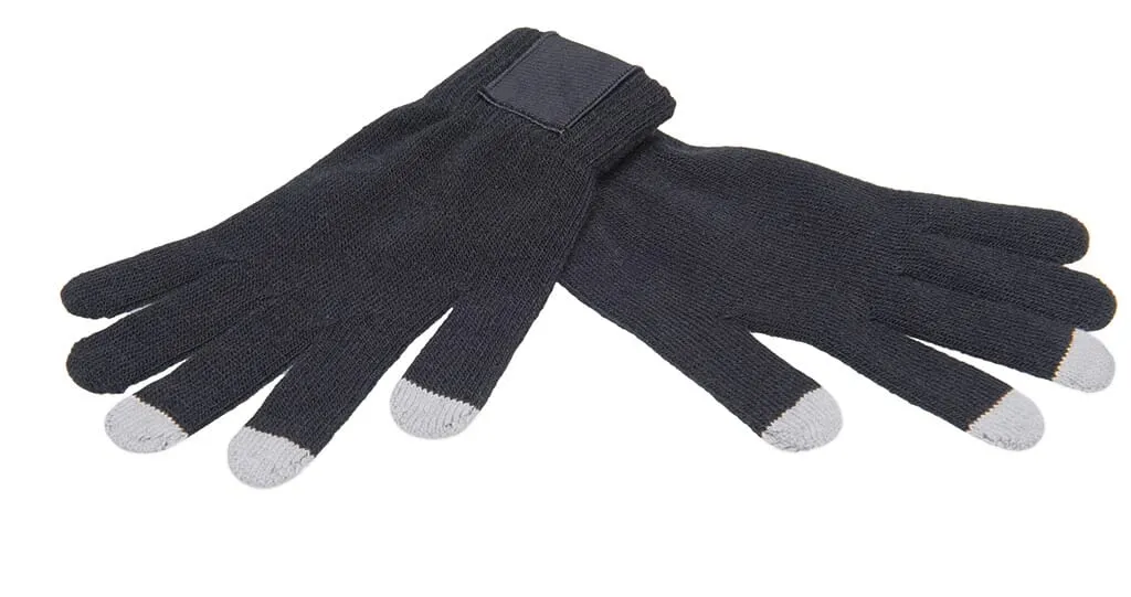 Promo touchscreen handschoenen met label Zwart