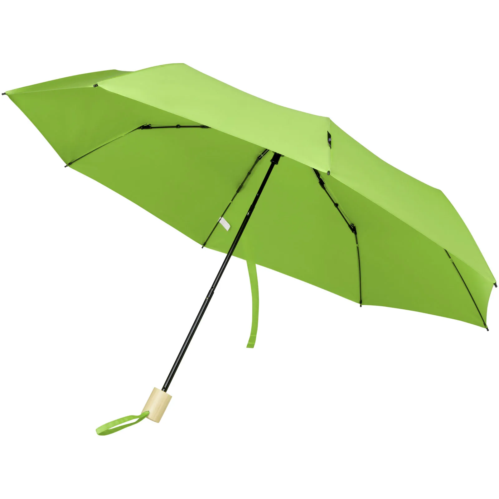 Birgit 21'' opvouwbare windproof gerecyclede PET-paraplu Limegroen