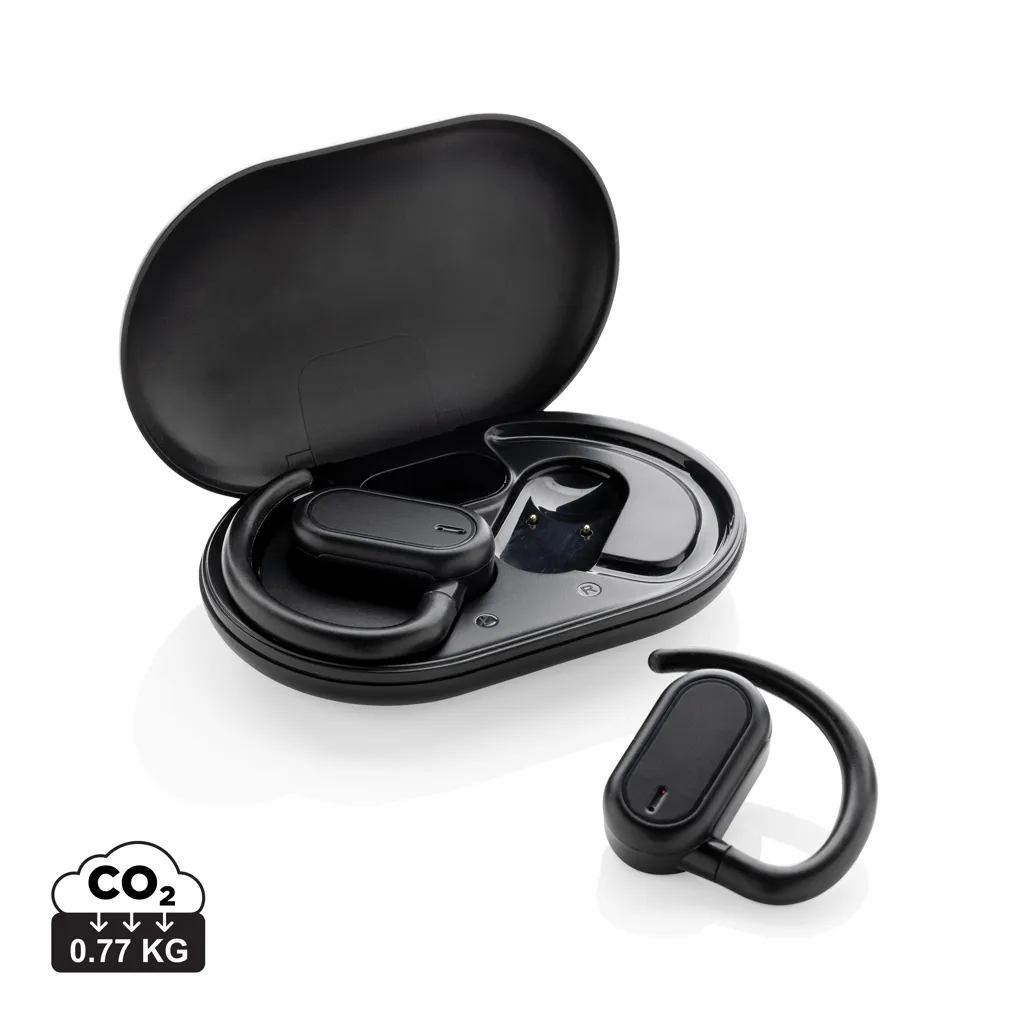 Fitsound RCS gerecycled plastic open ear TWS-oordopjes zwart