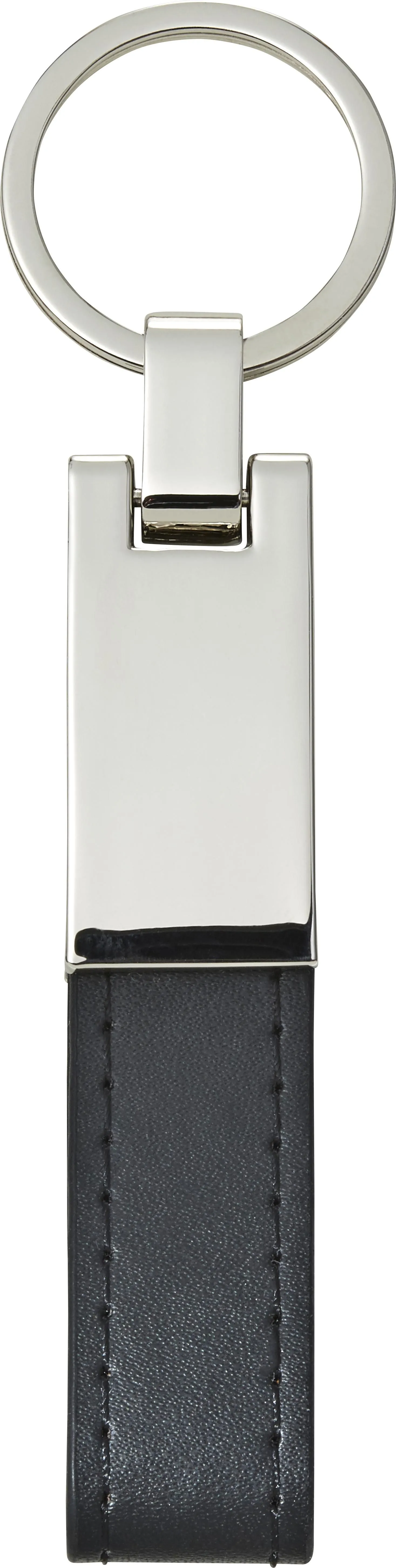 Sleutelhanger Keon | Staal en synthetisch leer zwart