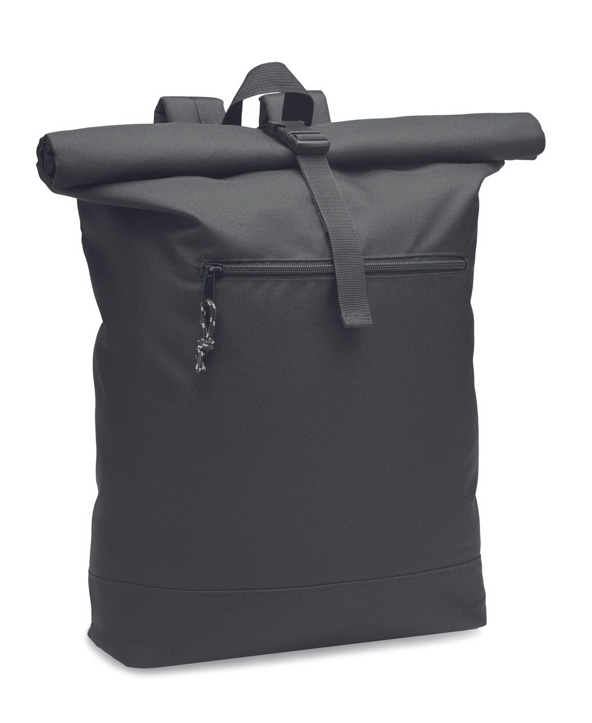 600D RPET rolltop rugzak Zwart