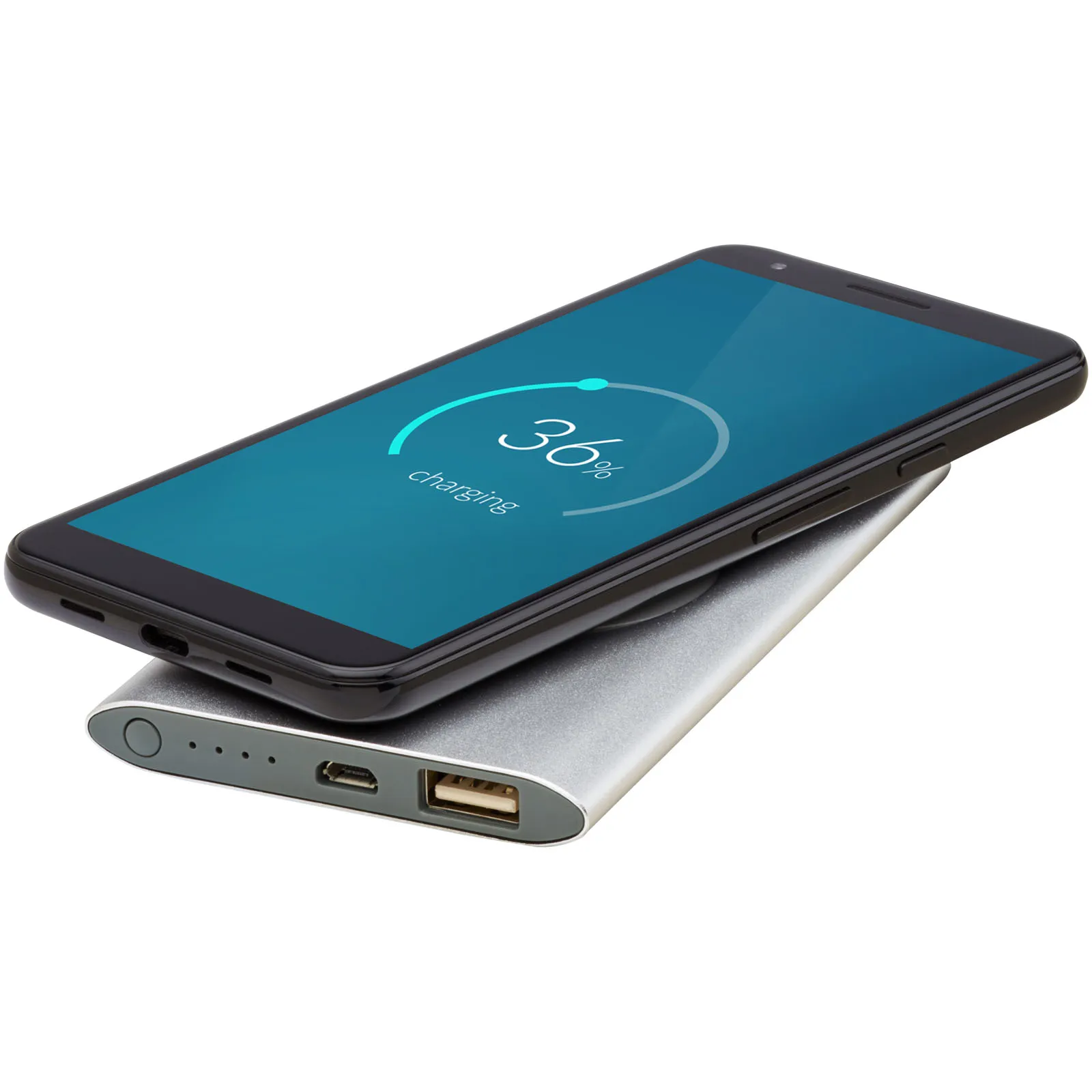 Juice 4000 mAh draadloze powerbank  Zilver