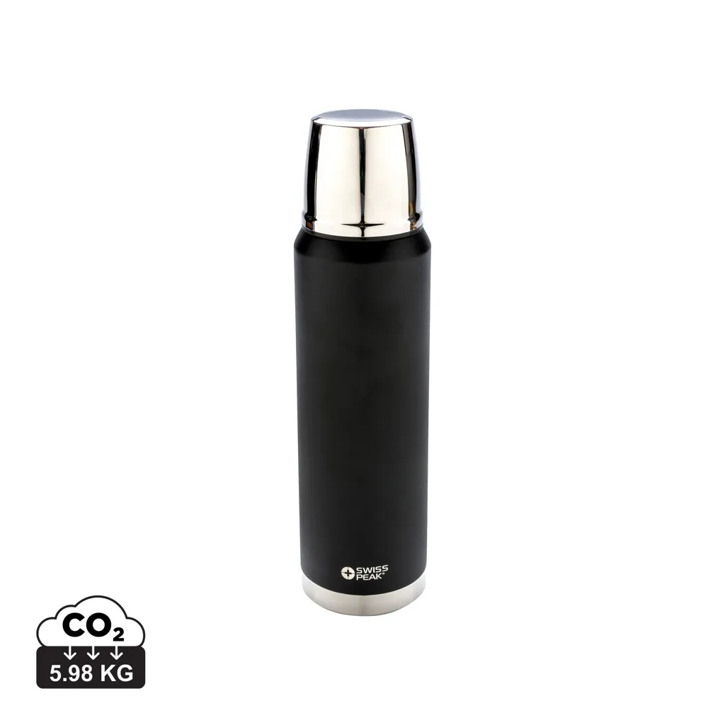 Swiss Peak Elite 1L copper vacuüm fles zwart