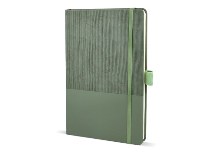 Notitieboek Thermo-leder A5 Donker bruin / Groen