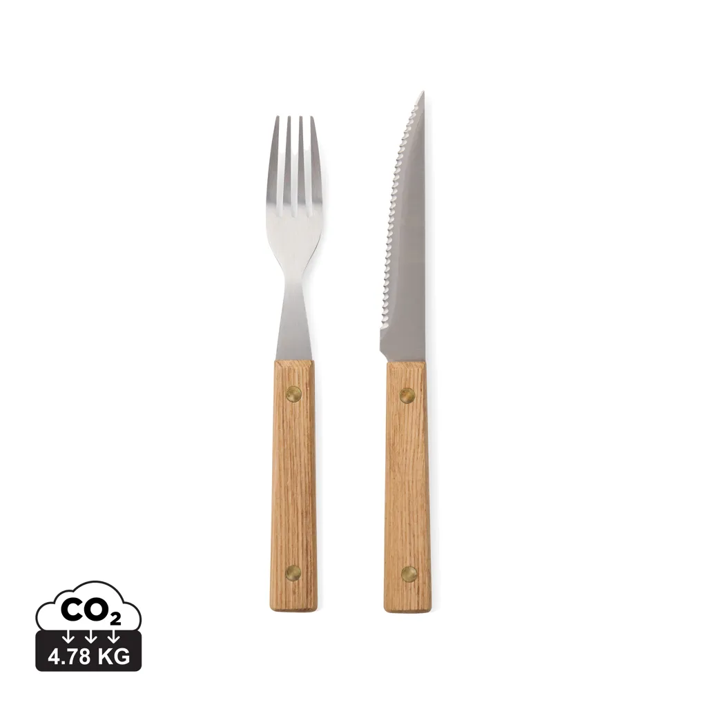 VINGA Paso 8-delige bbq bestekset bruin