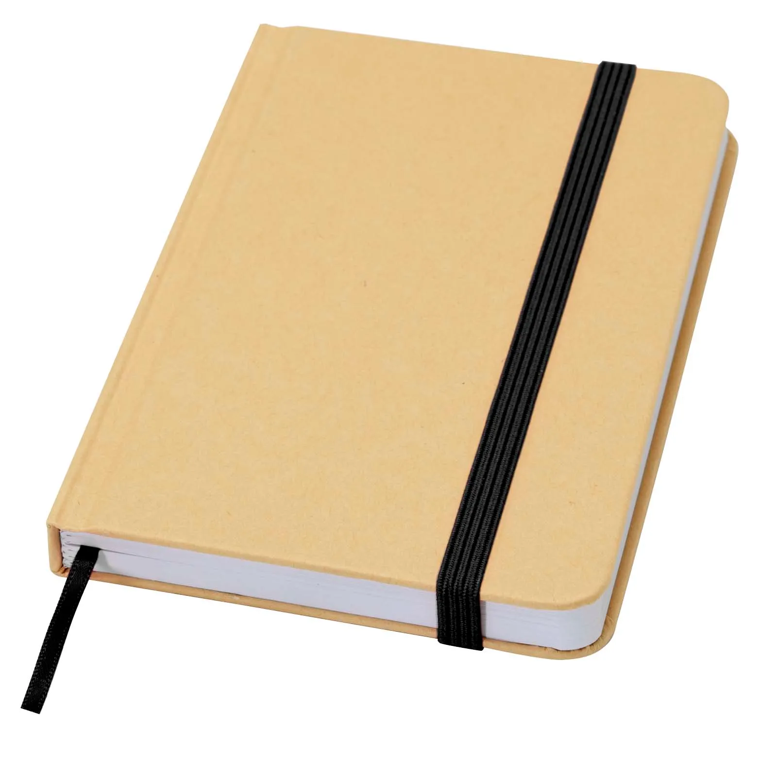 Reed A6 gerecycled notitieboek met harde kaft en effen pagina's Zwart