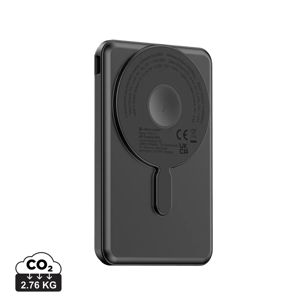 Urban Vitamin Redwood 5-in-1 5.000mAh 20W PD magn. powerbank zwart
