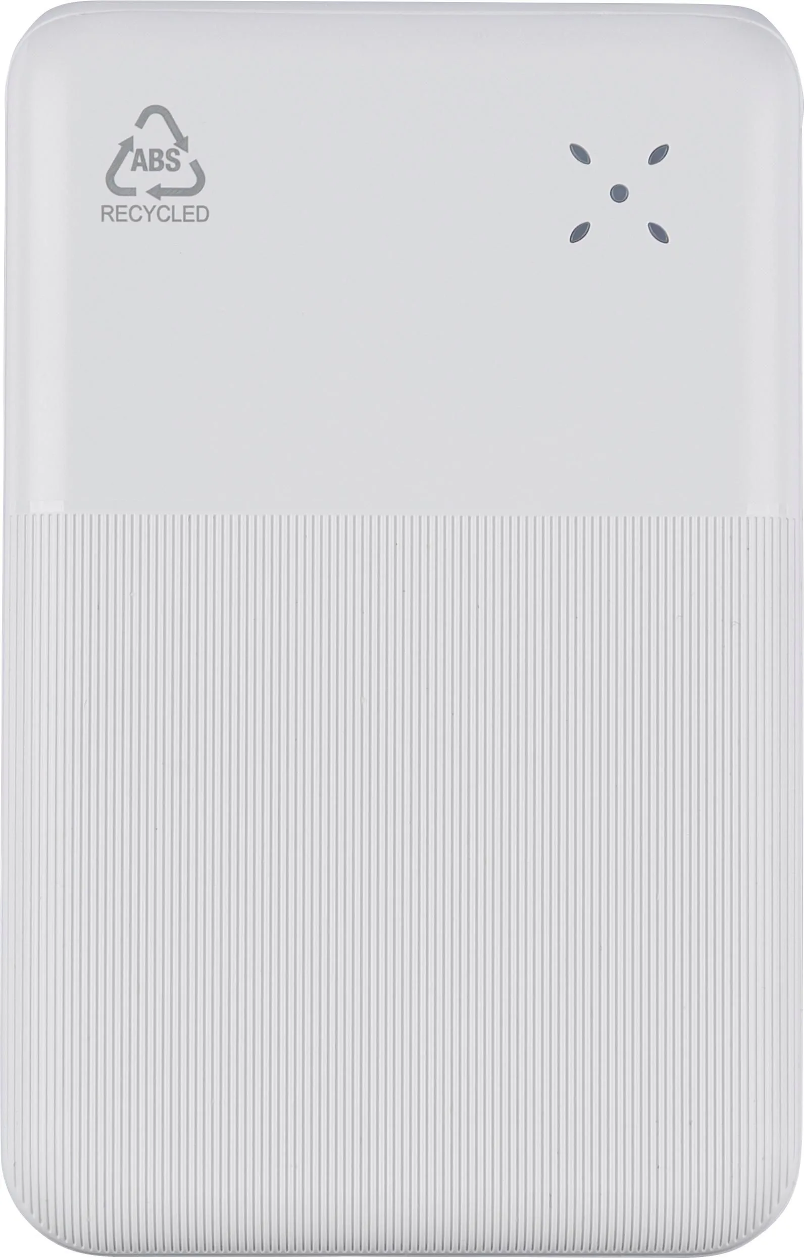 Gerecyclede ABS-powerbank Rayen wit