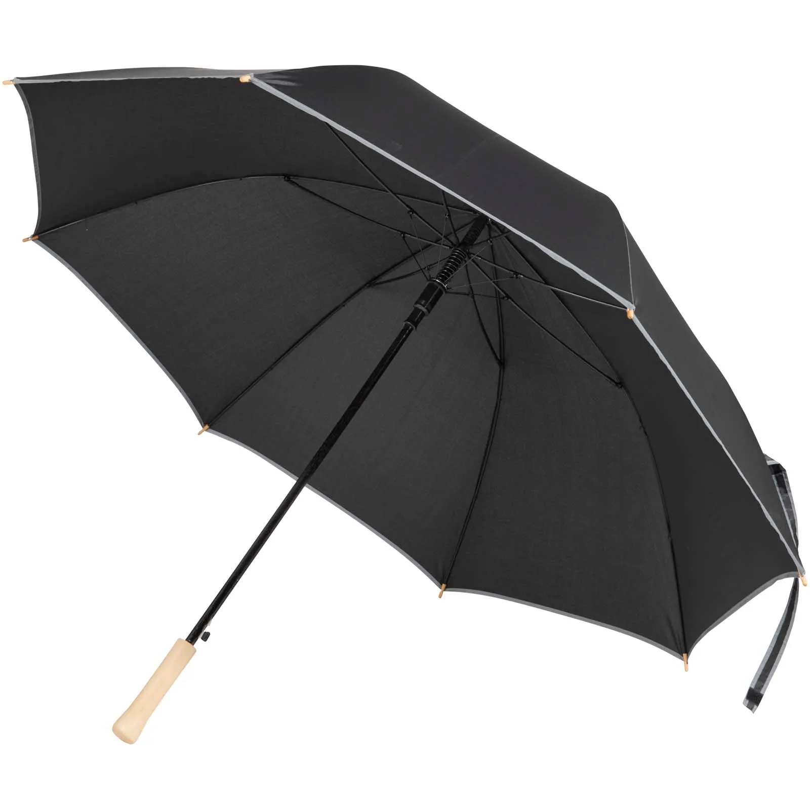 Norman 30” windbestendige RPET-paraplu  Zwart