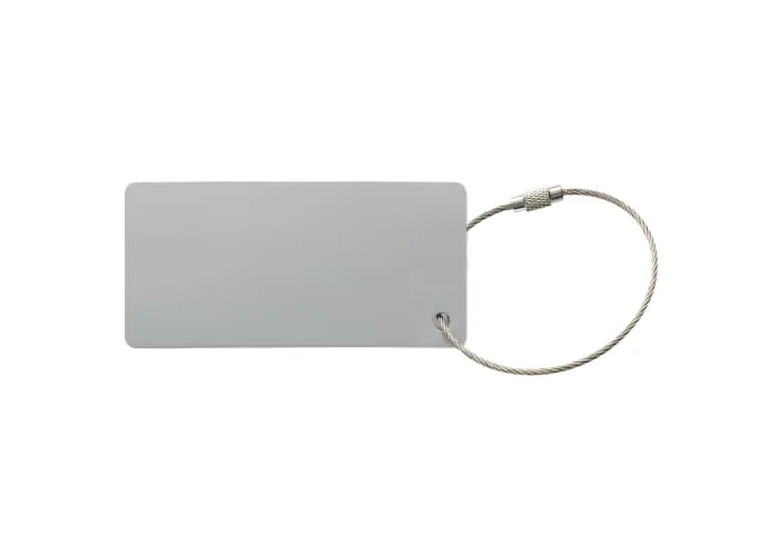 Aluminium bagagelabel rechthoek Zilver