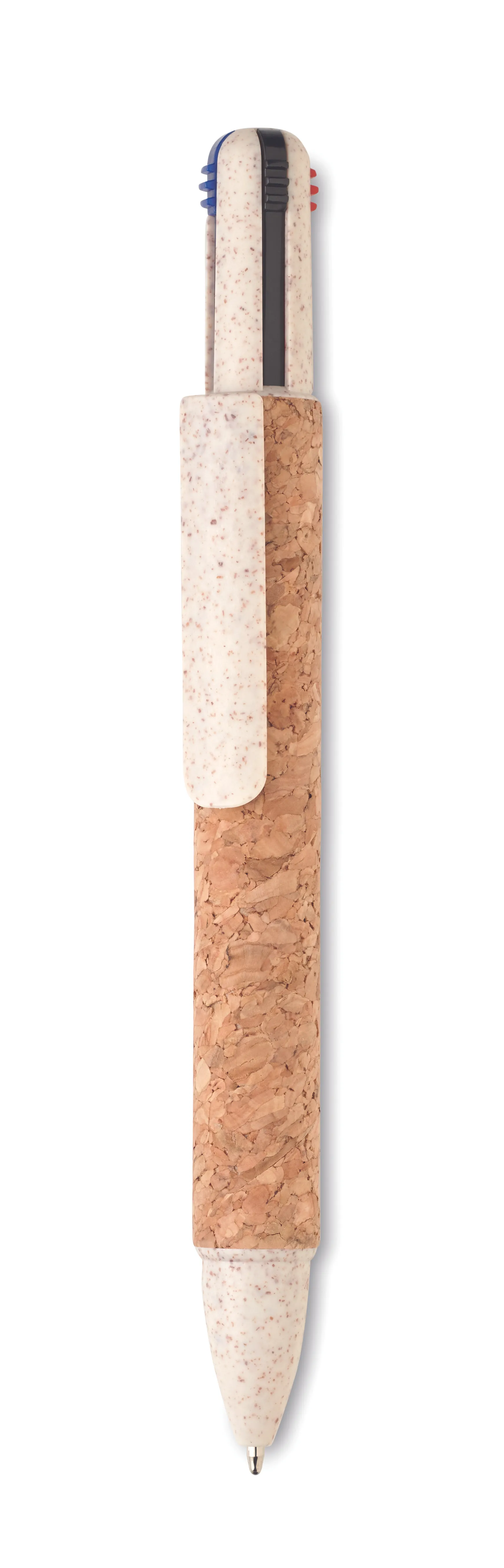 4-kleuren inkt balpen met kurk Beige