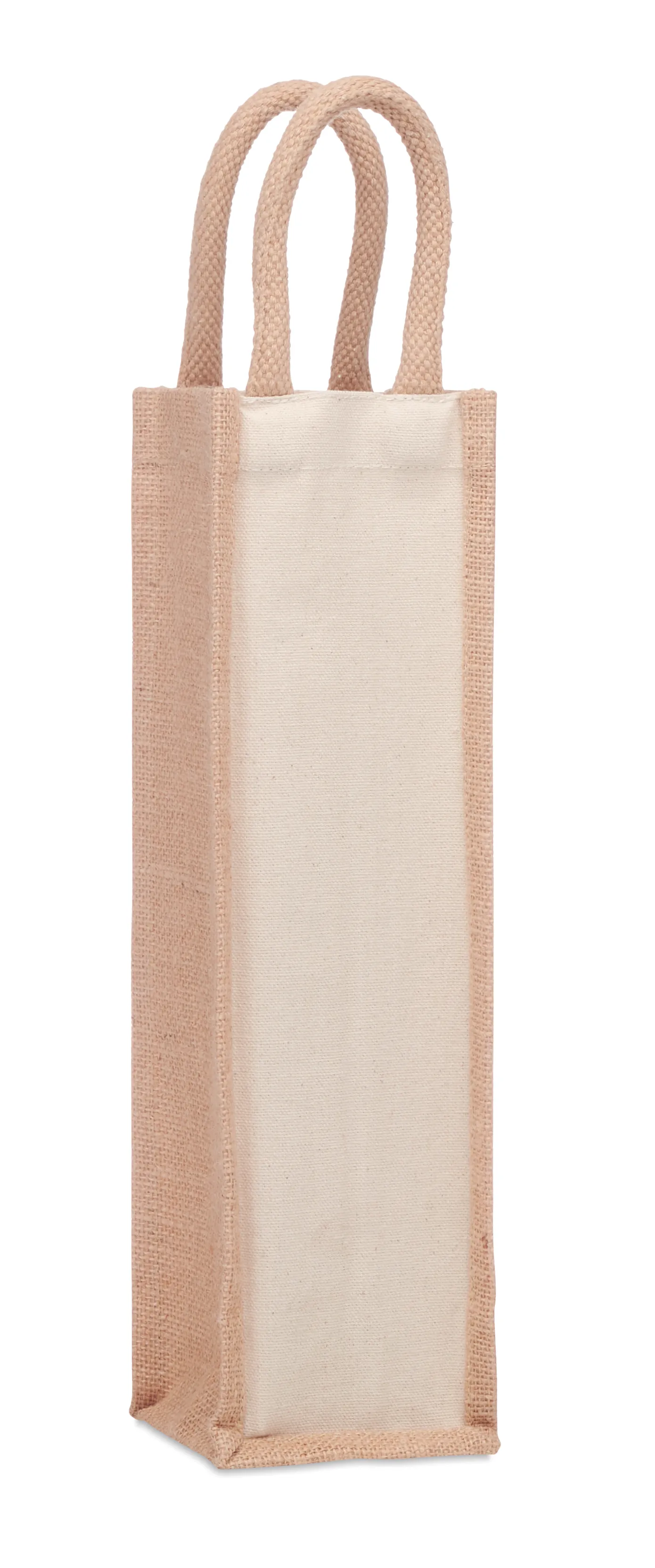 Jute wijntas voor 1 fles Beige