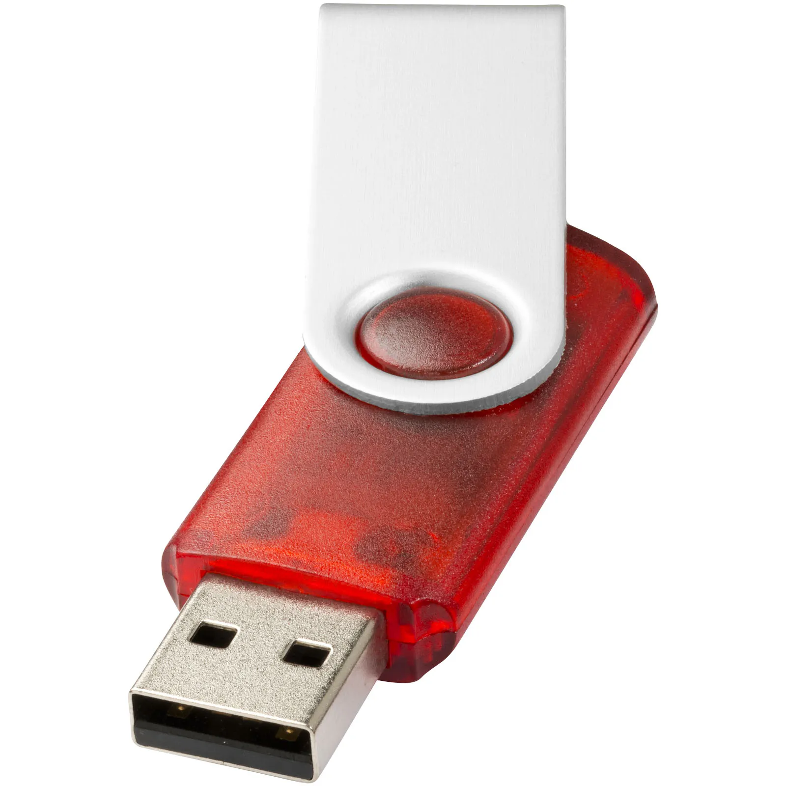 Rotate USB stick transparant Rood
