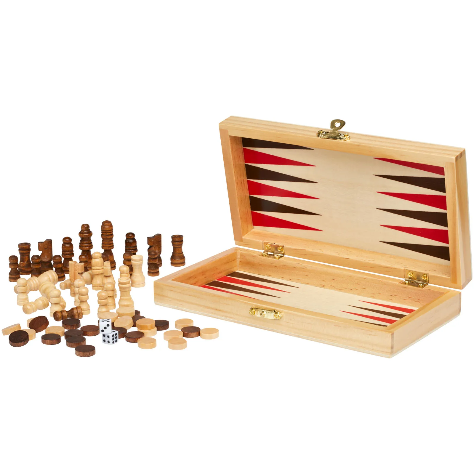 Mugo 3-in-1 houten spellenset Natuur