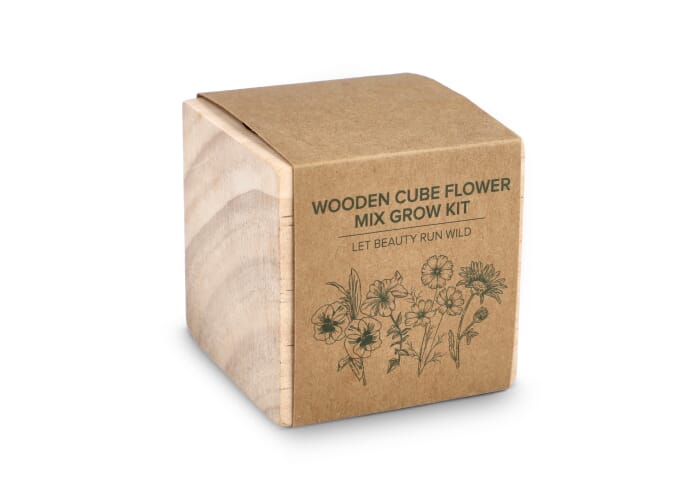 FSC Houten Plantenbak Set - Bloemenmix Natuur