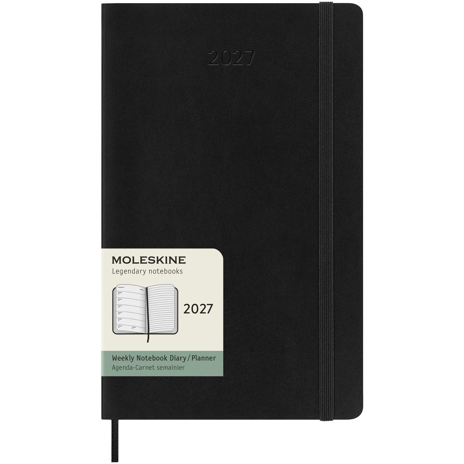 Moleskine week-agenda voor 12 maanden met zachte kaft L Zwart