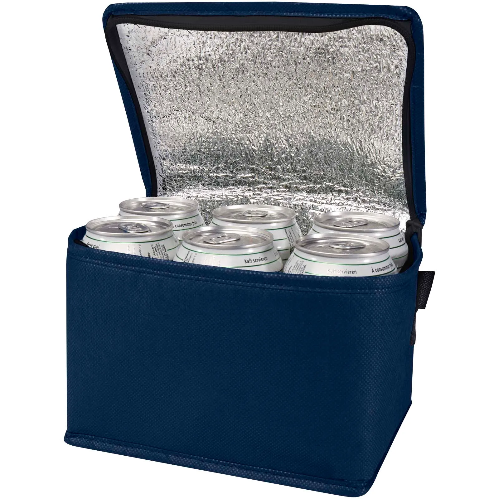 Spectrum gerecyclede non woven koeltas voor 6 blikjes 4l Marineblauw