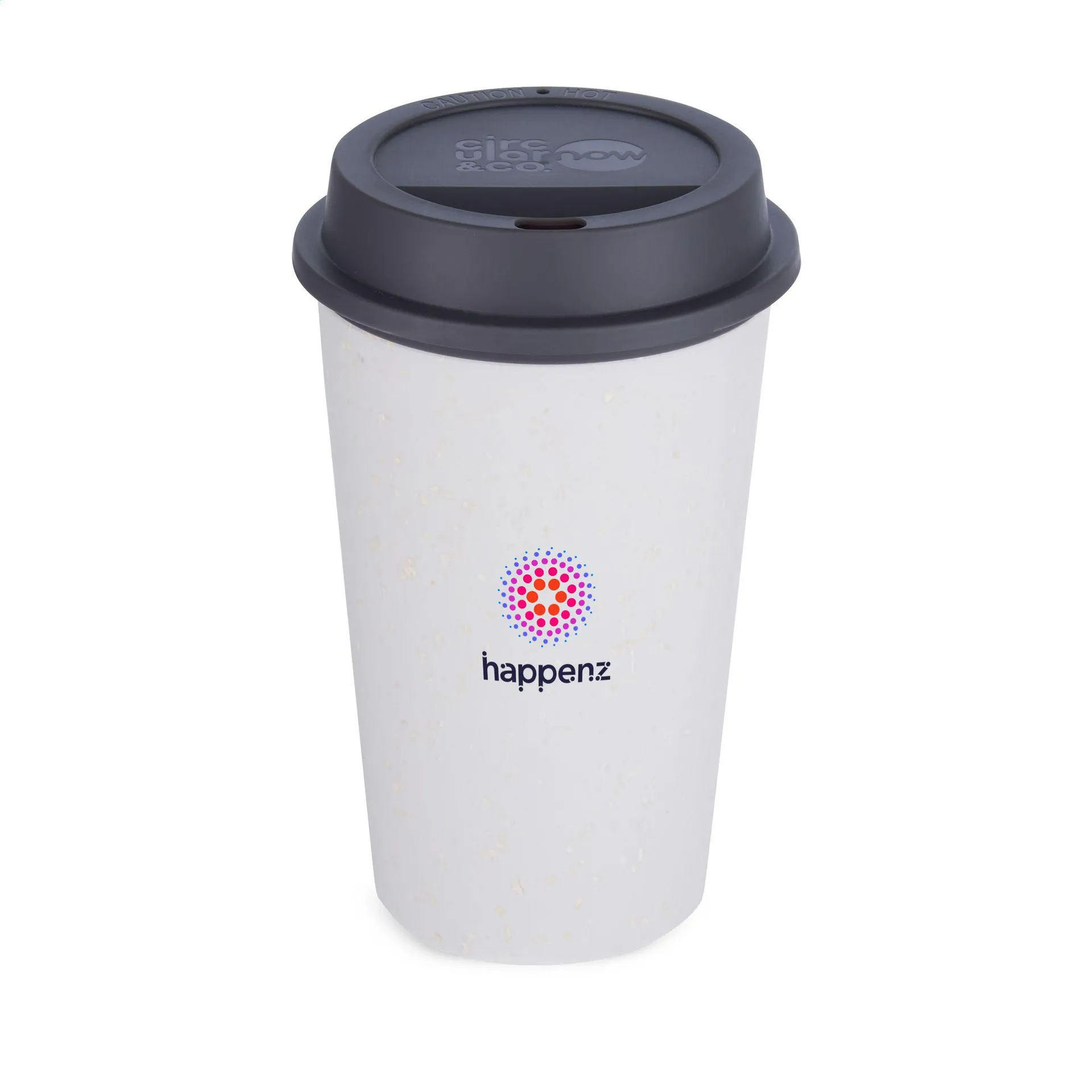 Circular&Co Recycled Now Cup Black Lid 340 ml koffiebeker storm grey