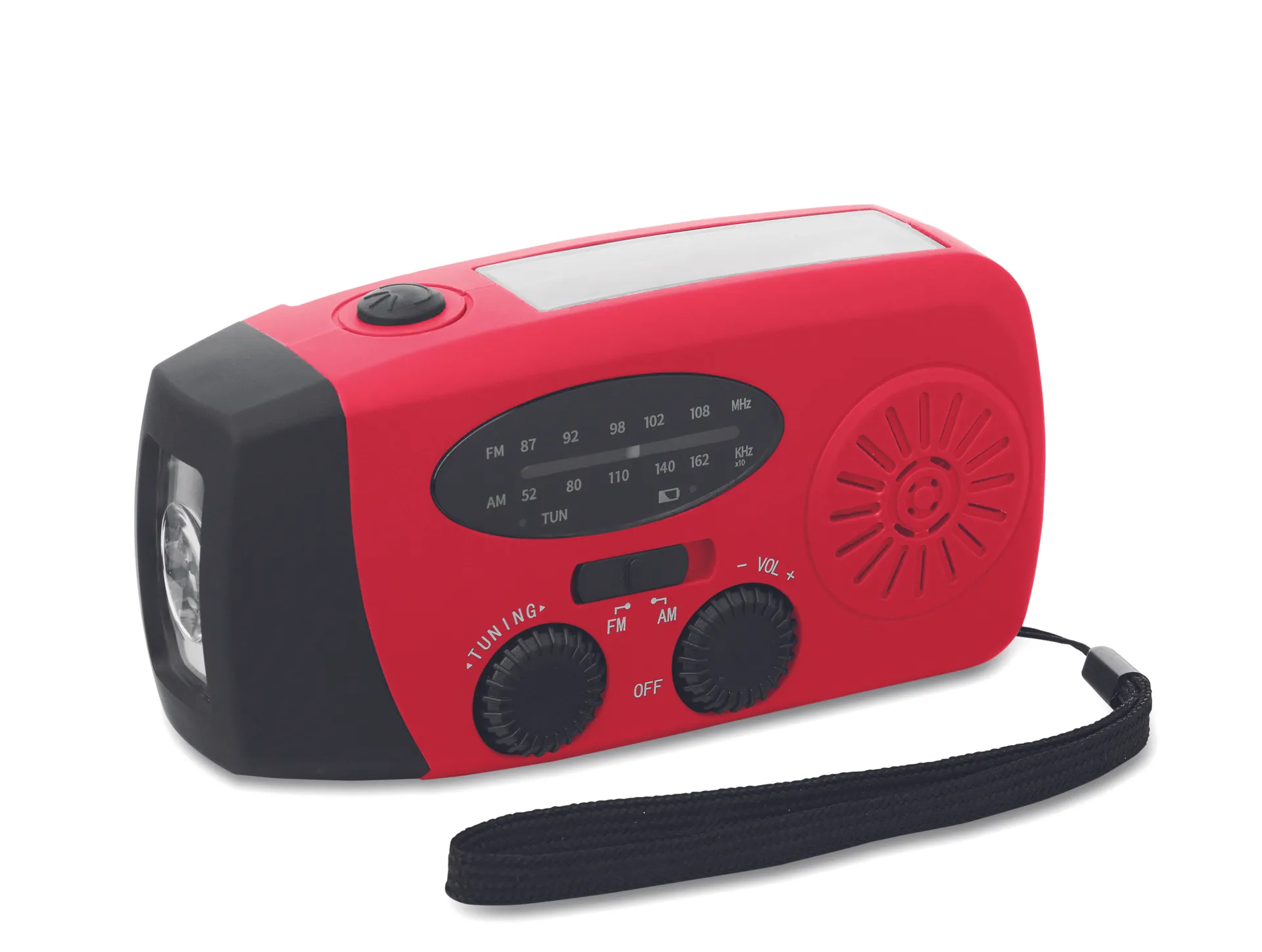 Draagbare radio met LED lamp   MO2746- Rood