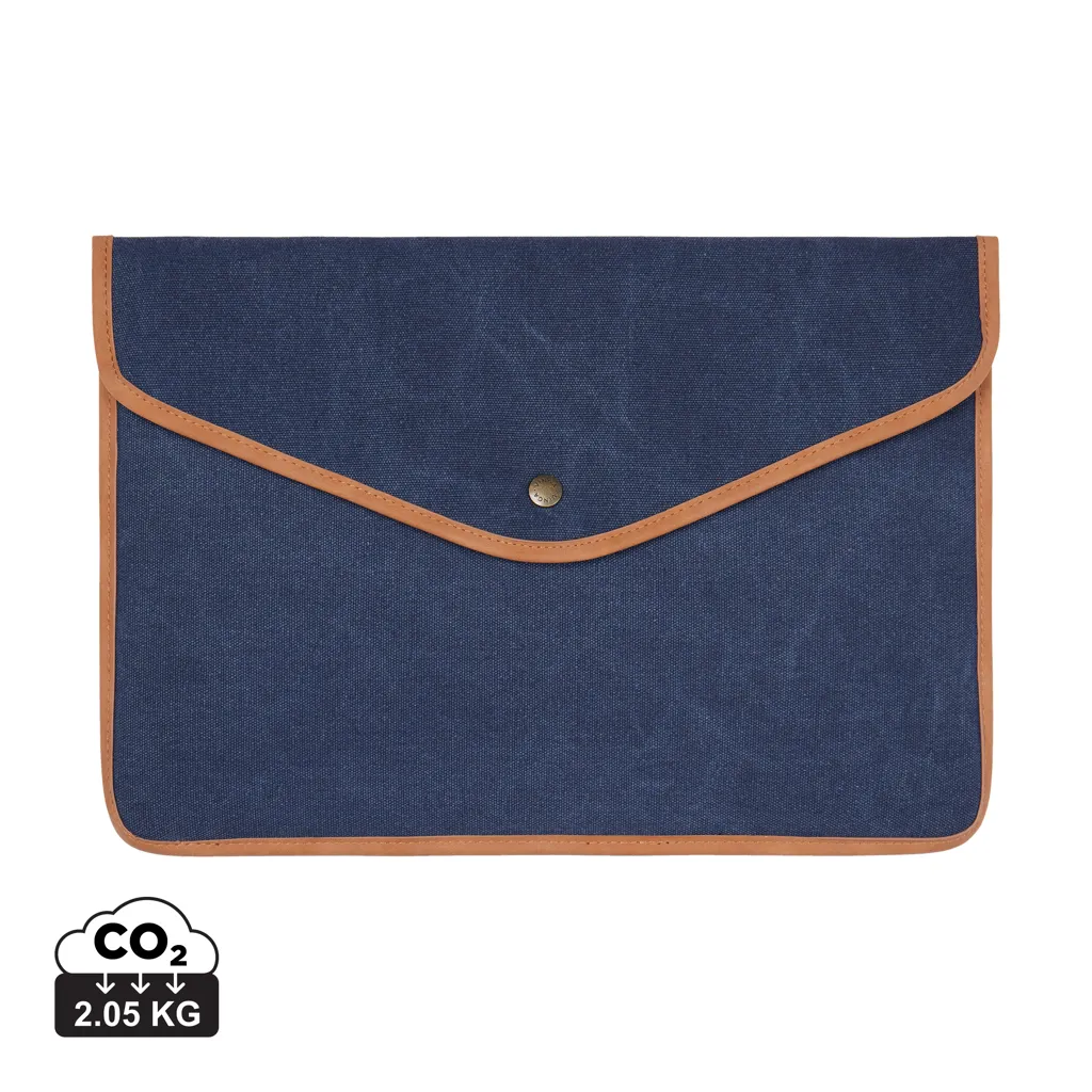 VINGA Bosler GRS recycled canvas 16" laptop sleeve donkerblauw