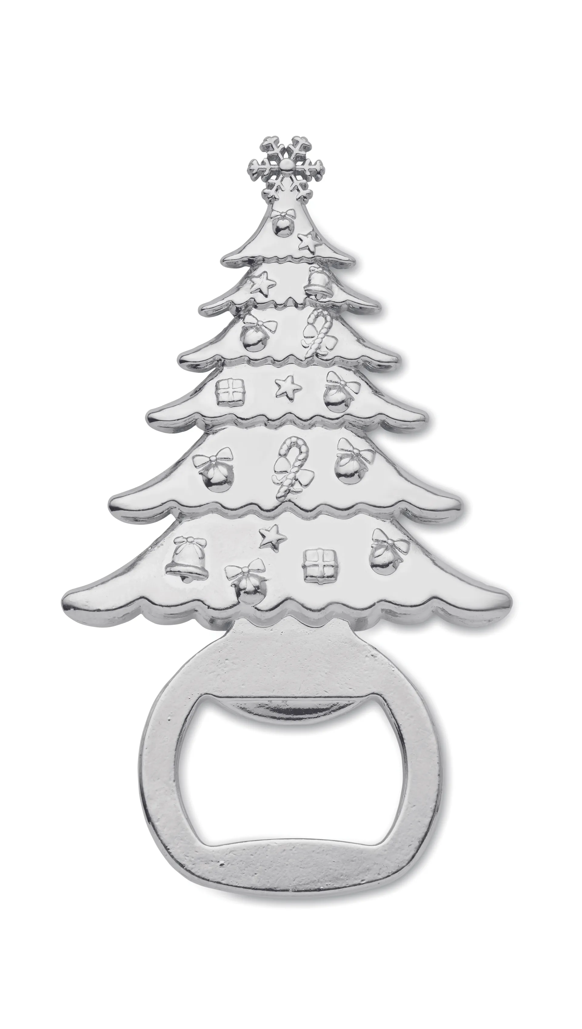 Flesopener Kerstpatroon Mat Zilver