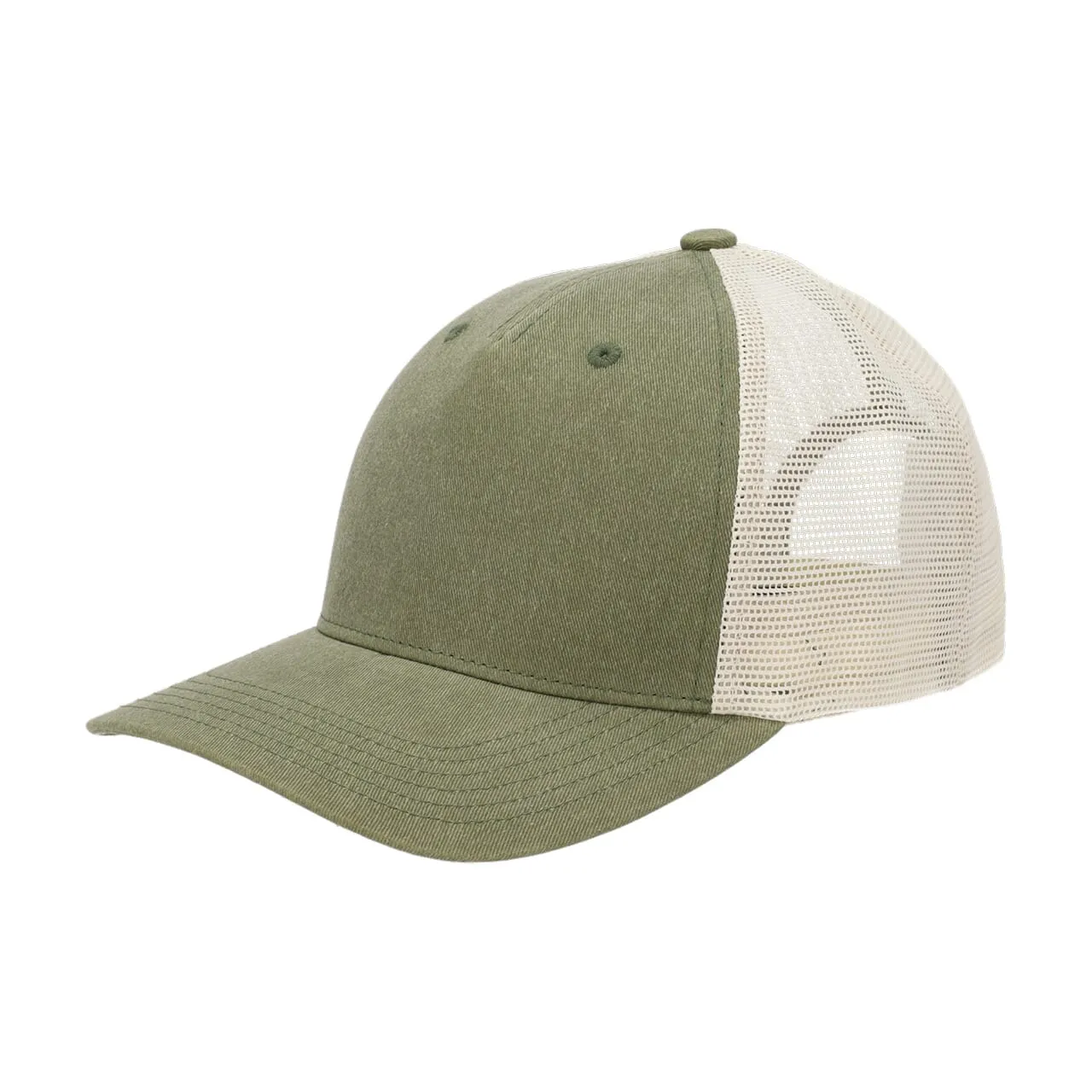Vintage organic trucker cap Olijf Groen