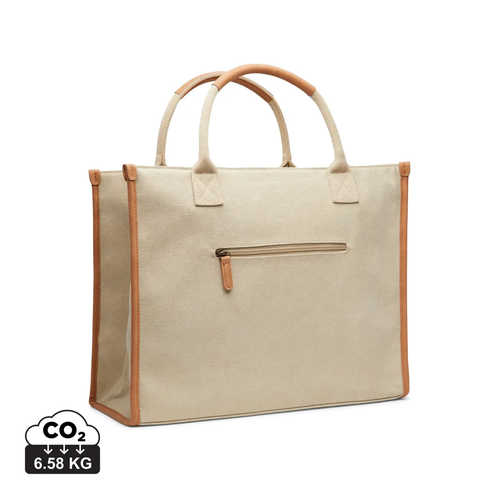 VINGA Bosler RCS recycled canvas office draagtas beige