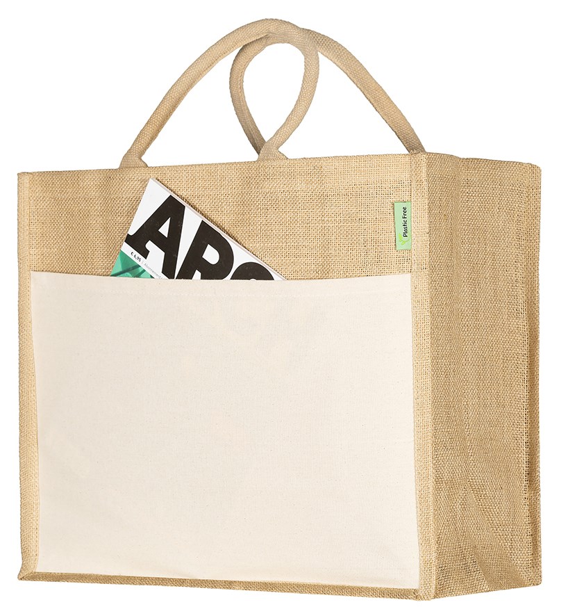 Jute/canvas shopper L Plastic Free Naturel