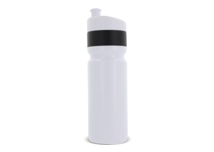 Sport bidon met rand 750ml Wit / Zwart