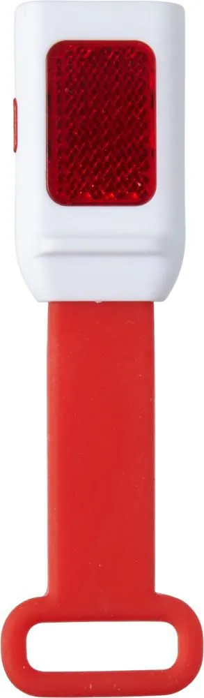 Fietslamp Duncan | Kunststof | 3+1 LED | Siliconen band rood