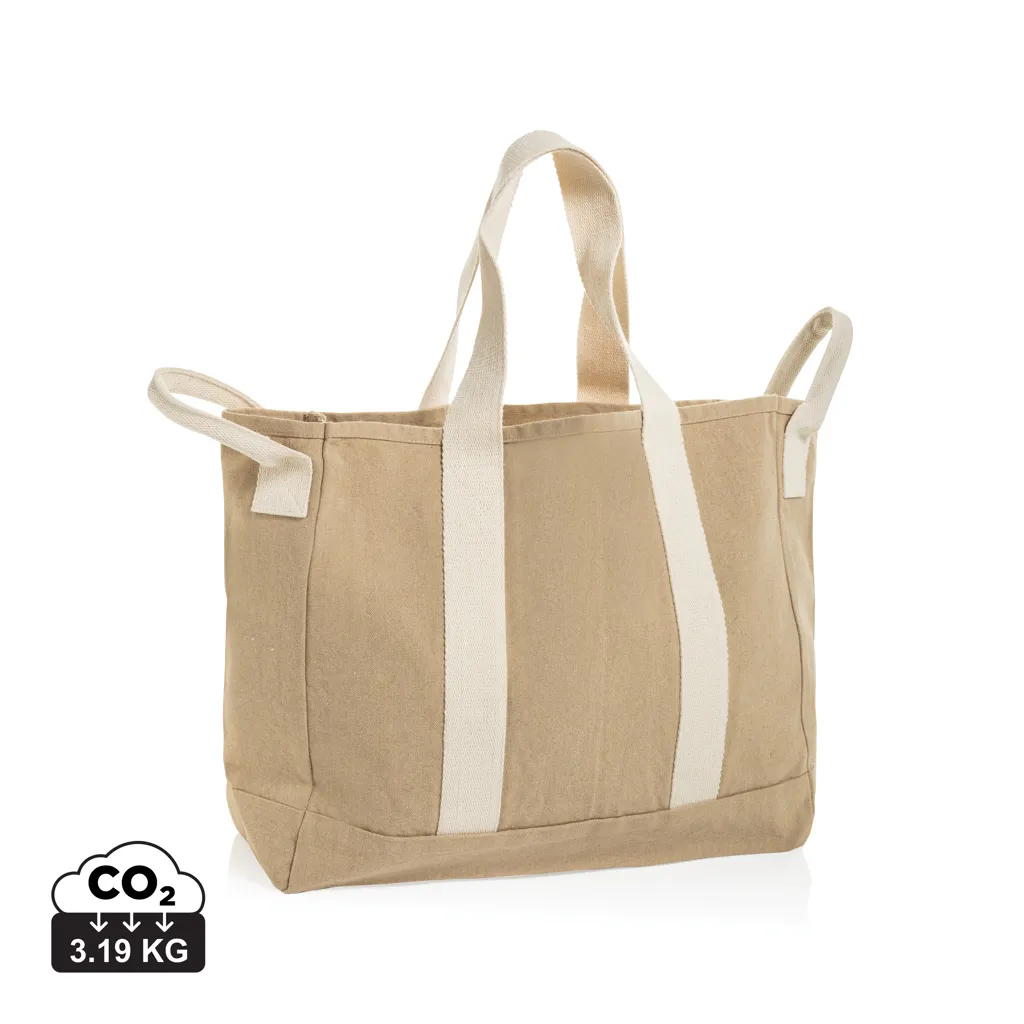 BEAU AWARE™ strandtas van 400gsm gerecycled canvas beige