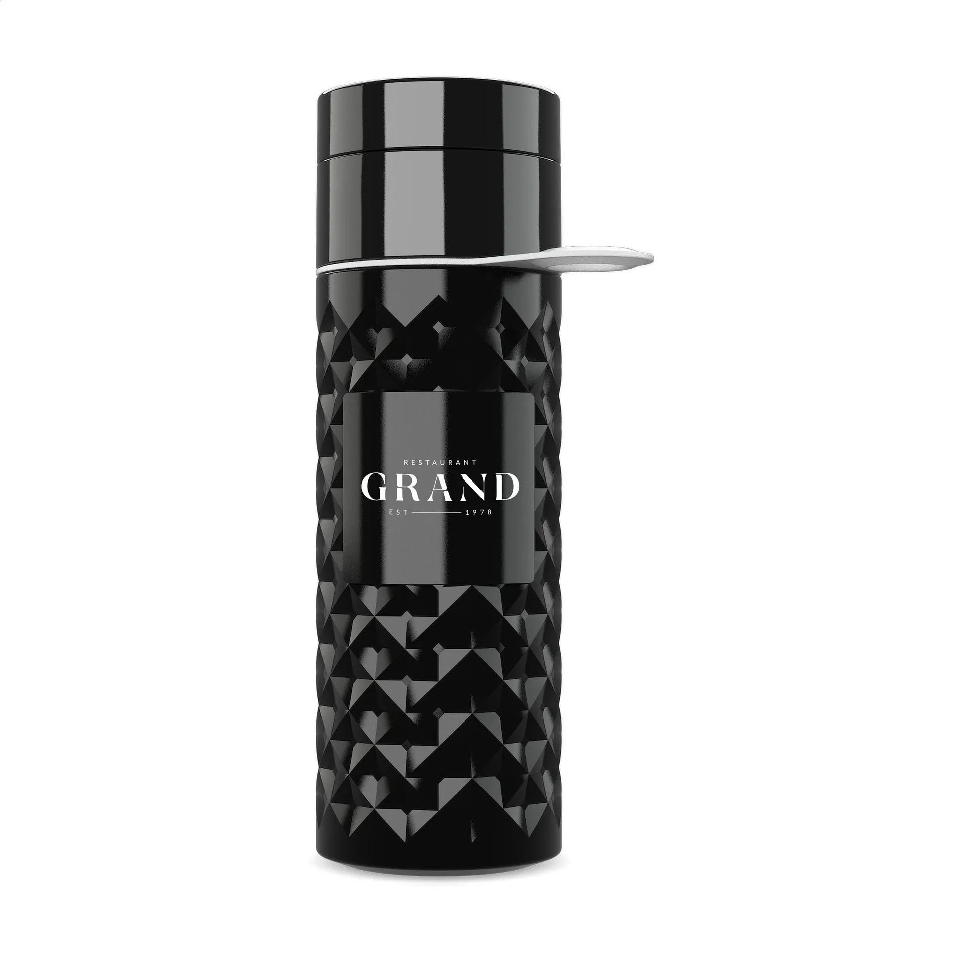 Join The Pipe Nairobi Ring Bottle Black 500ml waterfles zwart/wit