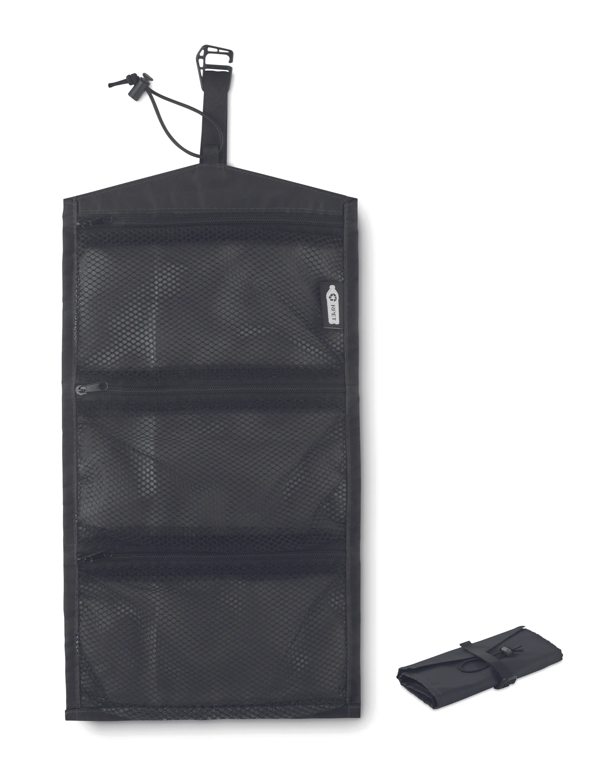 210D RPET reis kabel organizer Zwart