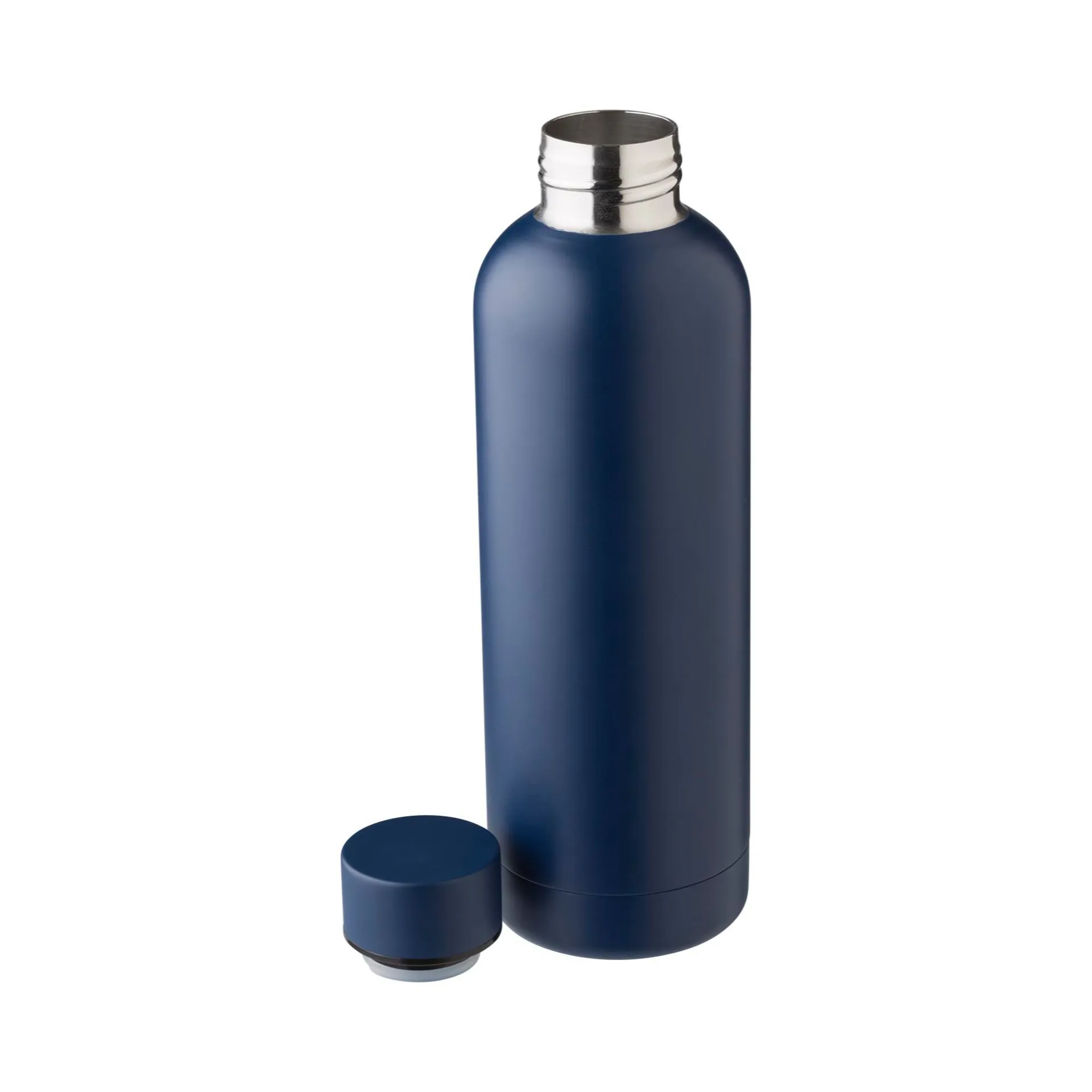 Geïsoleerde drinkfles van 500 ml in pastel roze, gemaakt van gerecycled materiaal.