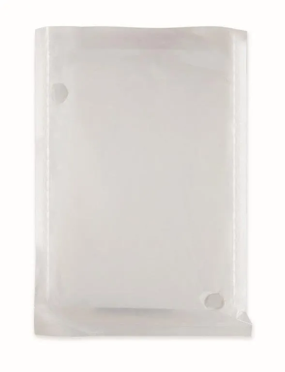 Transparante poncho, plat uitgevouwen weergegeven