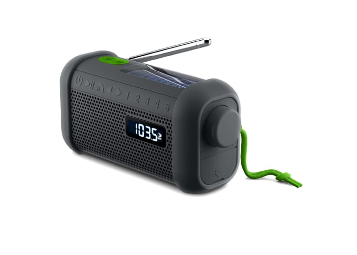 MH-08 | Muse Noodradio Bluetooth speaker met solar en opwindmechanisme Zwart