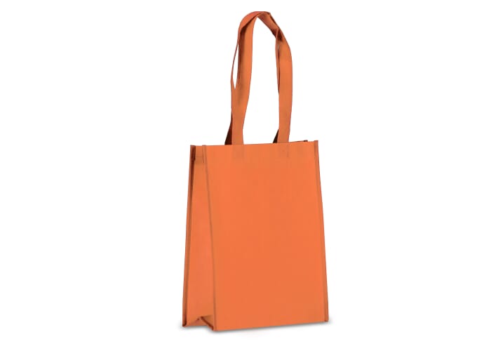 R-PET Draagtas gelamineerd non-woven 24 x 11 x 30cm 105g/m² Oranje