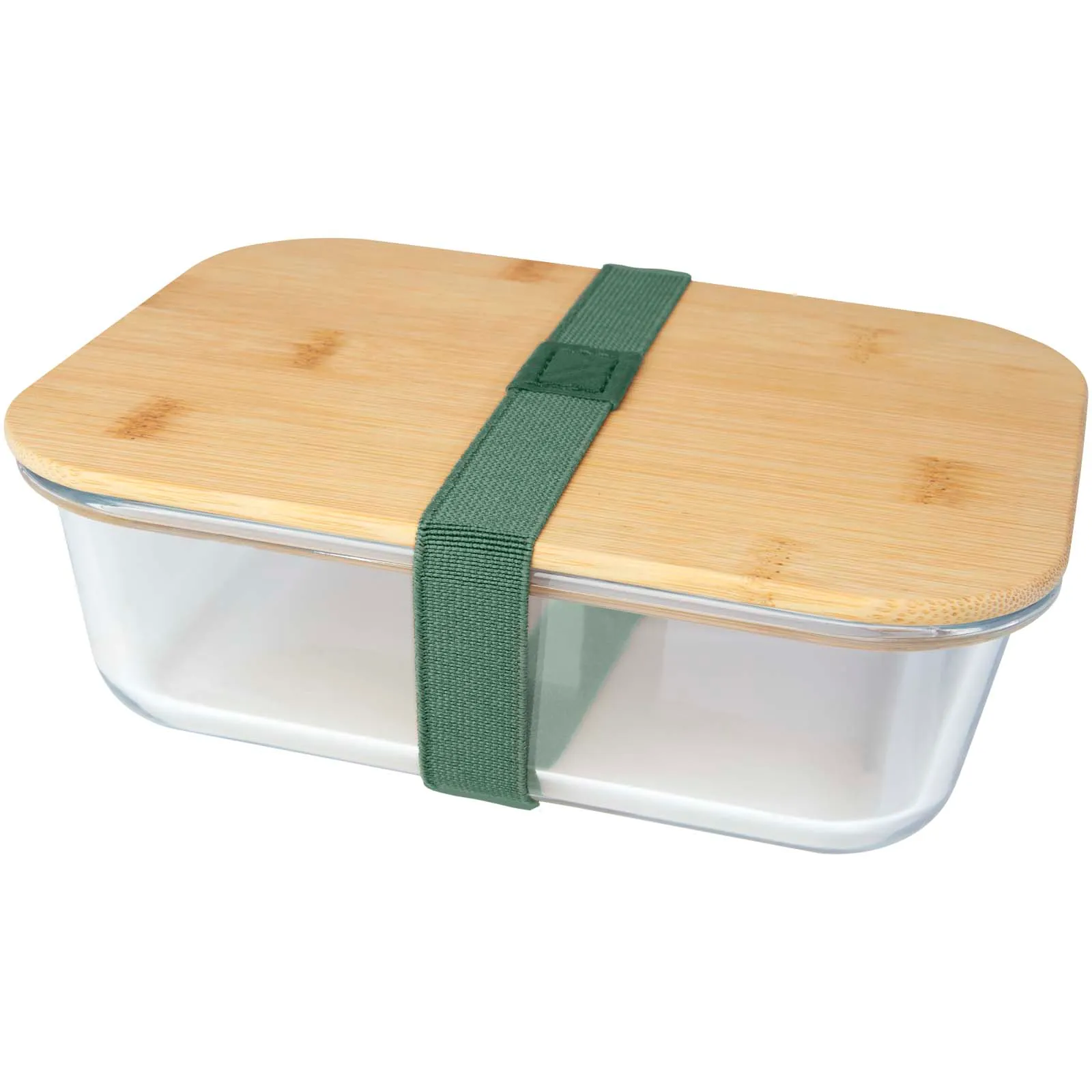 Roby 1000 ml glazen lunchbox met bamboe deksel Gemêleerd groen