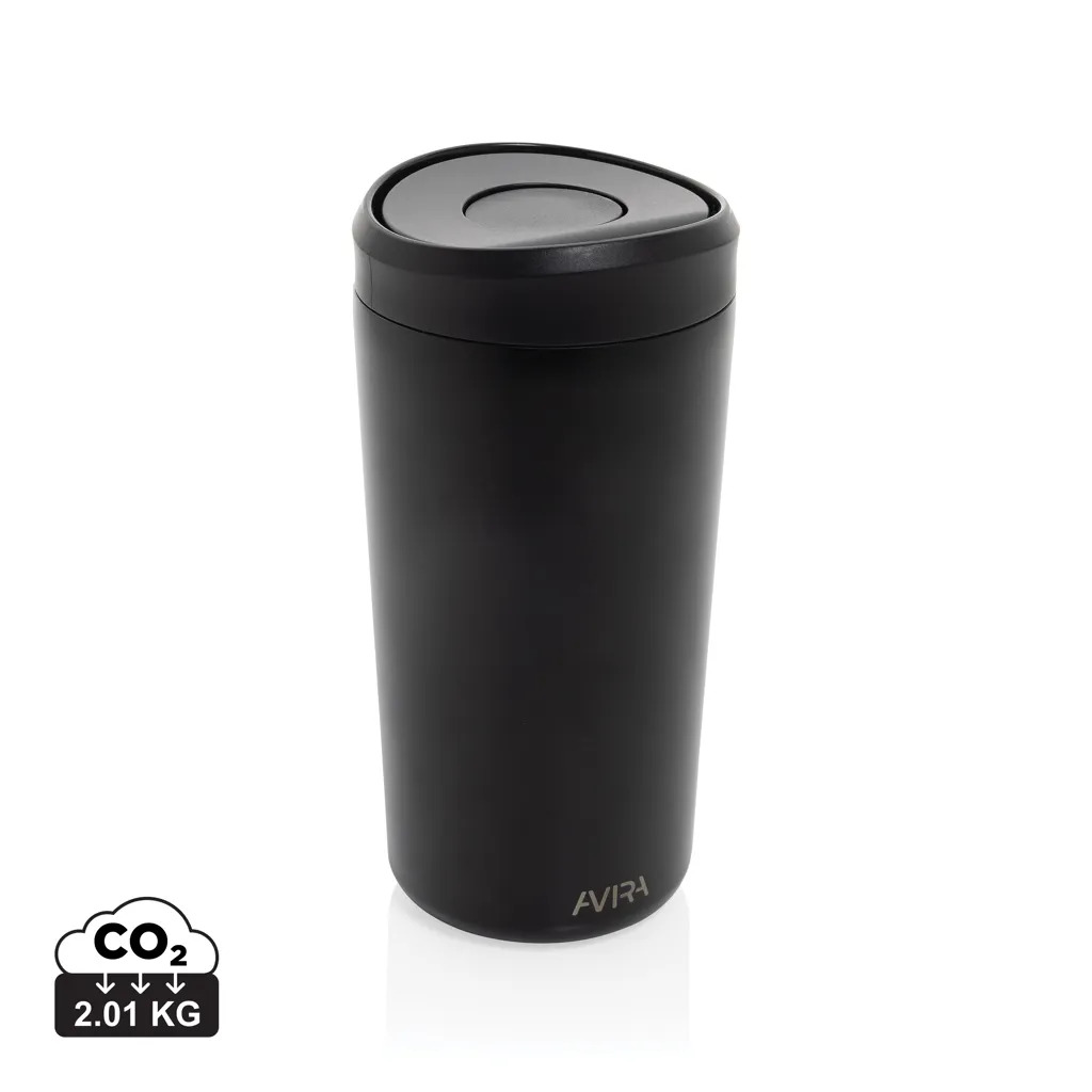 Avira Alix RCS recycled staal klik beker 400ML zwart