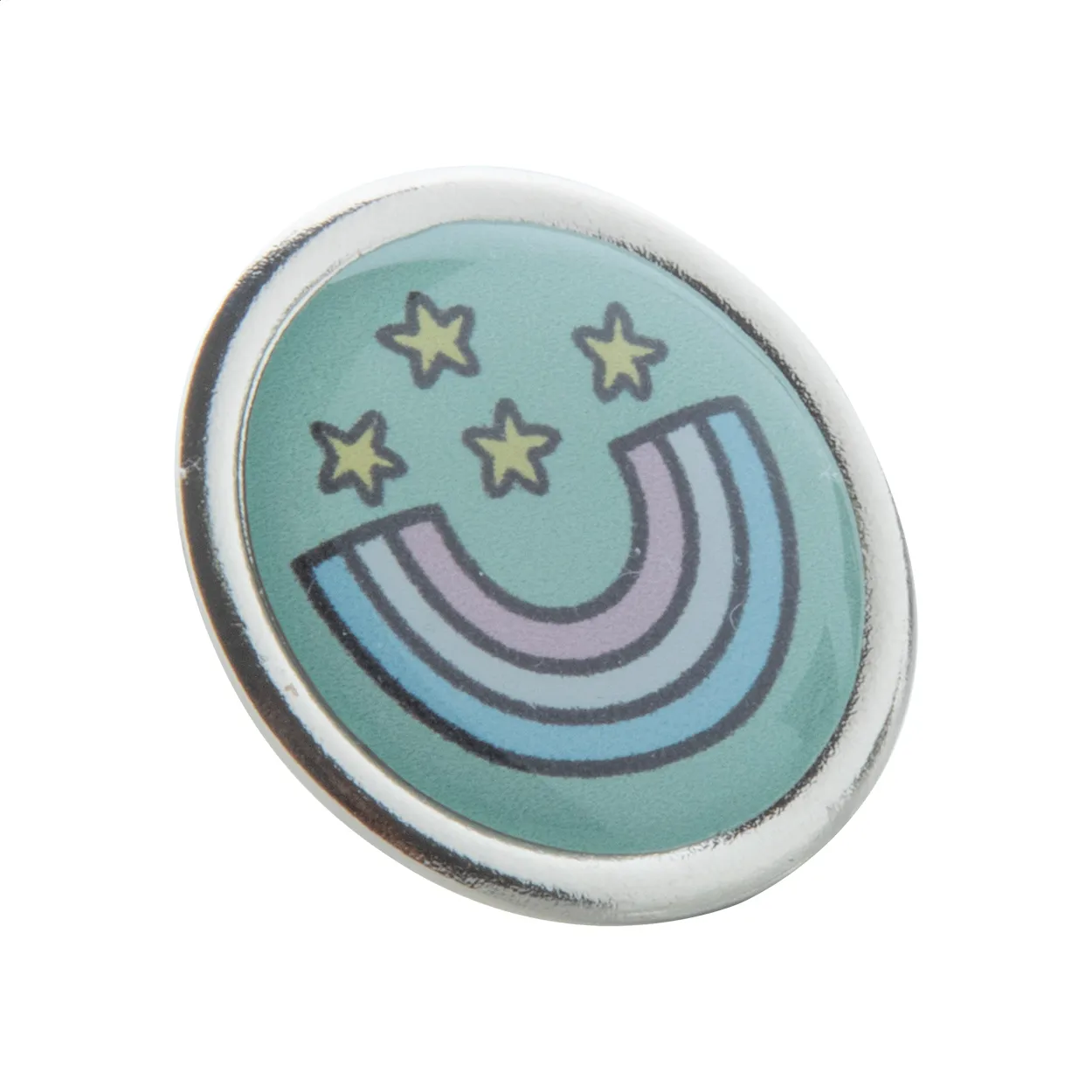 Read metalen badge zilver