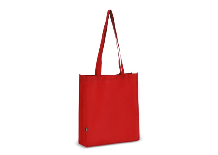 R-PET Draagtas non-woven 38 x 9 x 42cm 75g/m² Rood