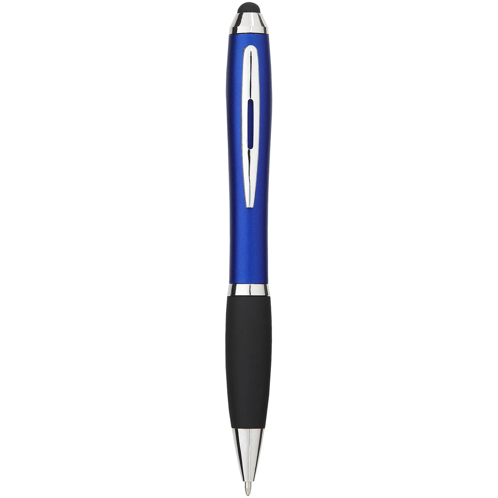 Nash stylus balpen gekleurd met zwarte grip (blauwe inkt) Koningsblauw