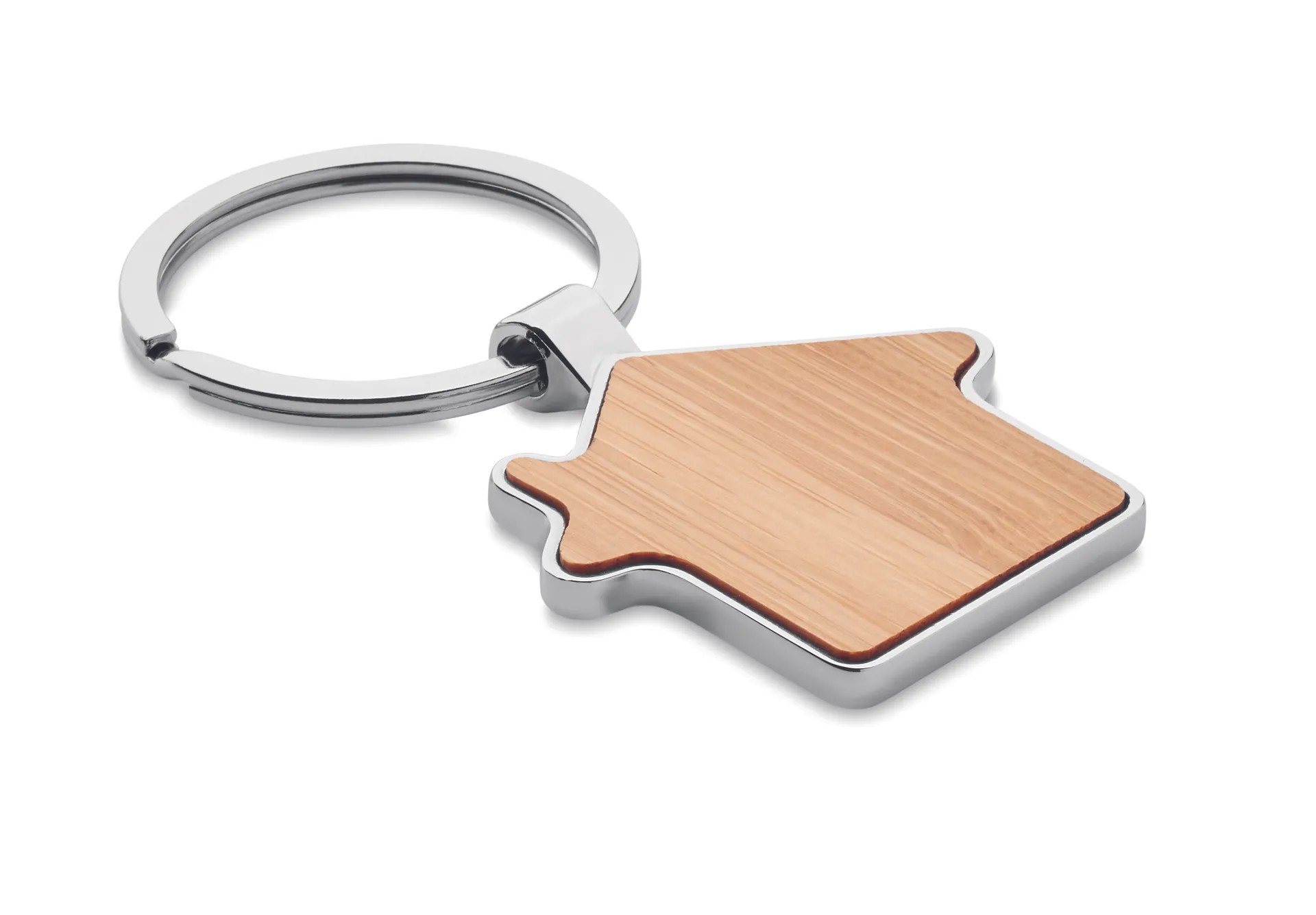 Bamboe sleutelhanger huisje Hout