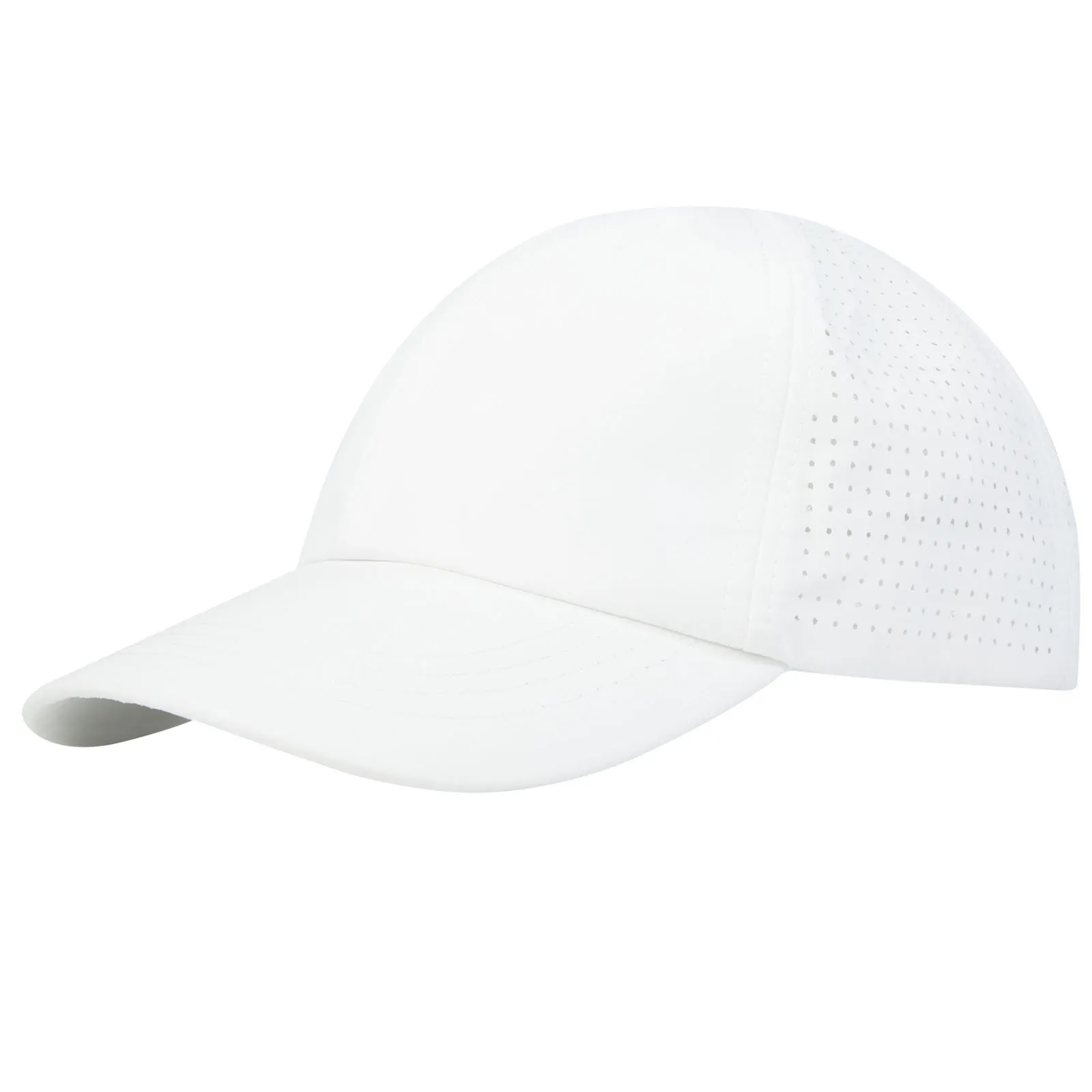 Mica 110 g/m² GRS gerecyclede cool fit cap met 6 panelen Wit