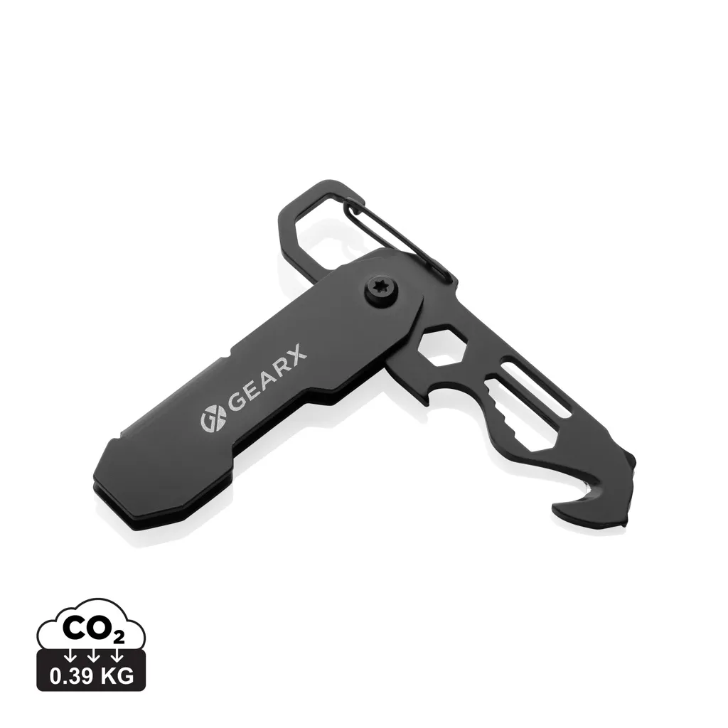 Gear X opvouwbare EDC-tool met karabijnhaak en pakket opener zwart