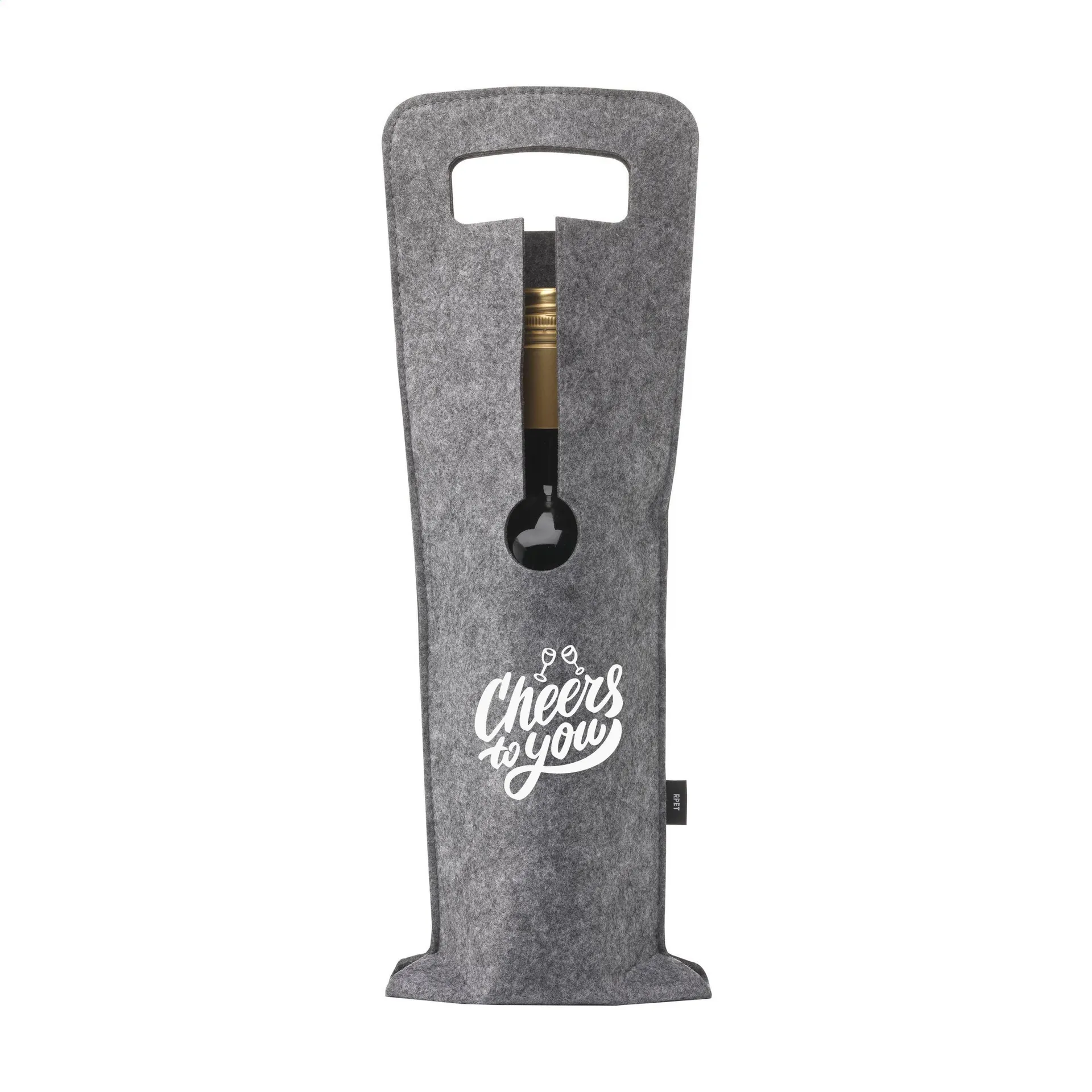 Wine Bag-to-Give GRS RPET wijntas grijs